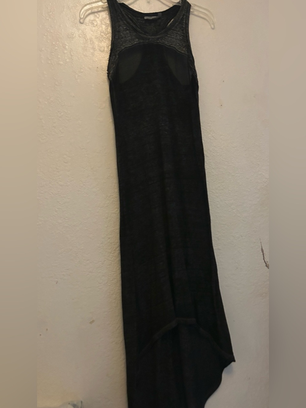 ATHLETA Sports Sleeveless Black HI-LOW Dress Sheer Yoke. FIT XS-S Tagged XS - Picture 2 of 6